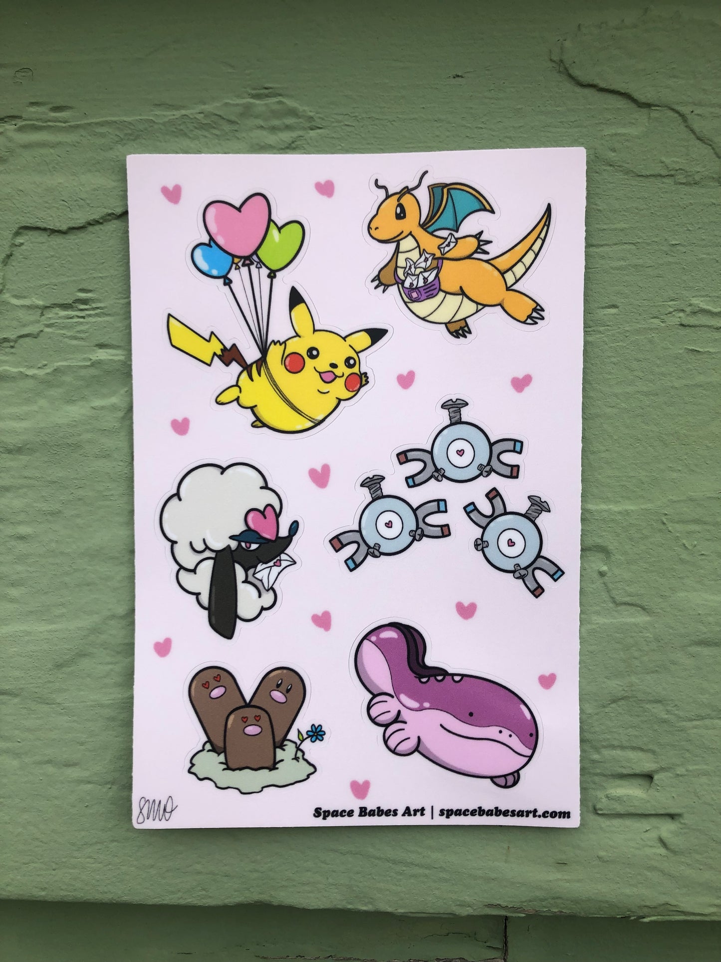 Pokémon Valentines sticker sheet